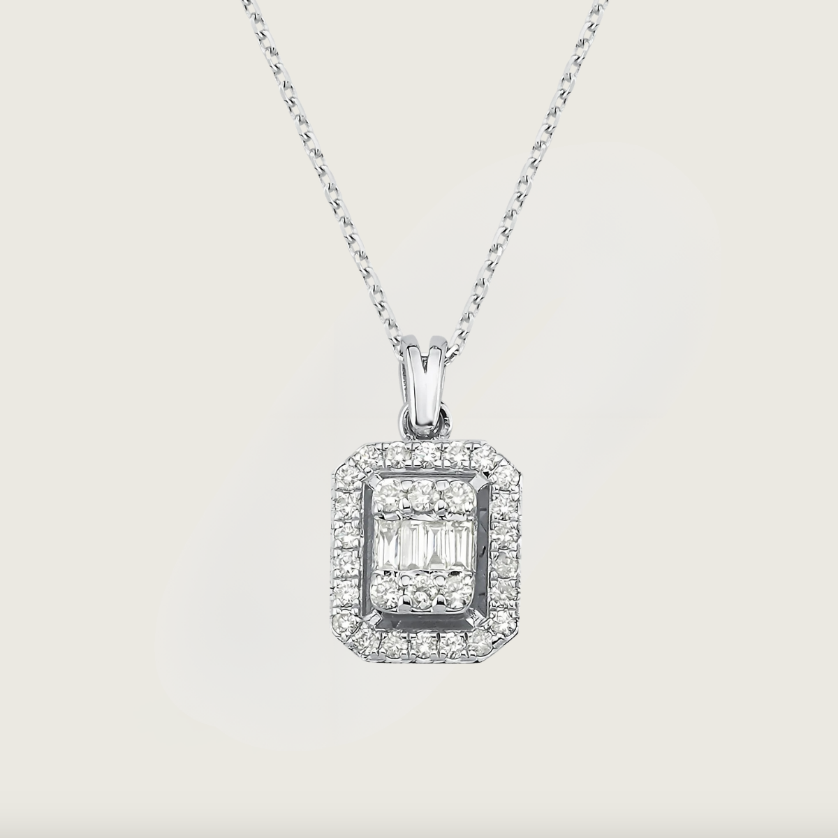 0.20ct Baget Pırlanta Kolye
