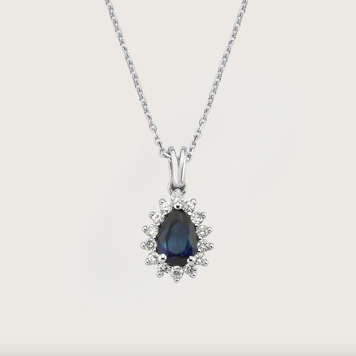 Safir Radiance Beyaz Altın Pırlanta Kolye
