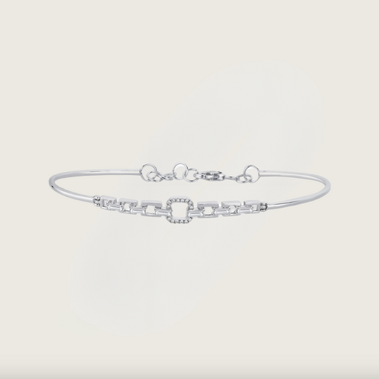 Baget Bağlantılı Beyaz Altın Pırlanta Bileklik