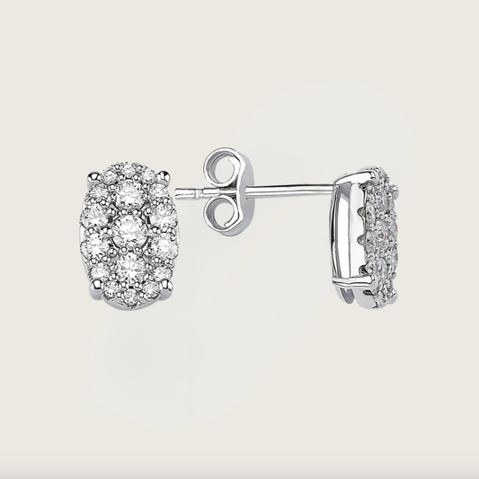 Yansıma Beyaz Altın Pırlanta Küpe