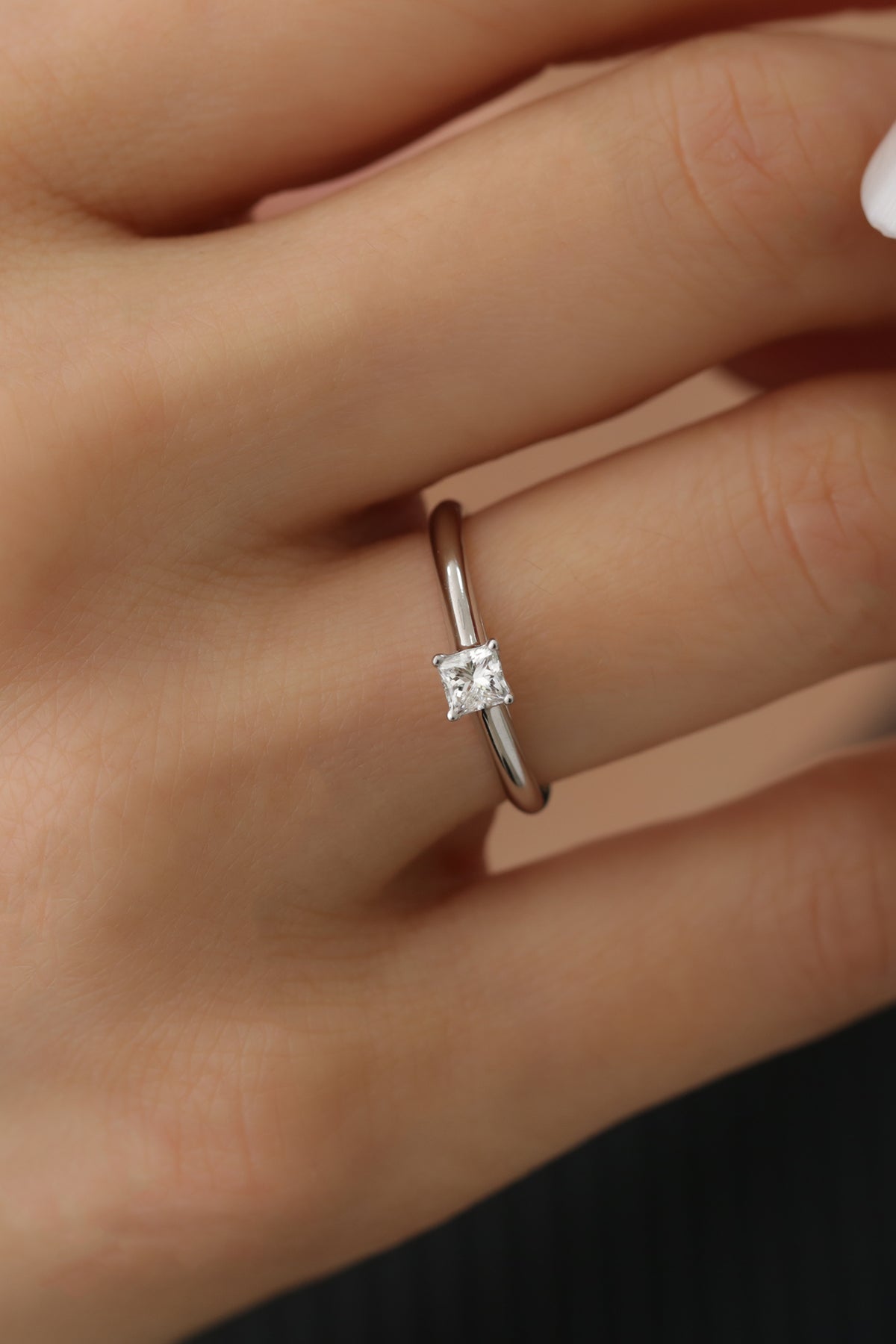 Prenses Kesim Tektaş Pırlanta Yüzük 0.52ct