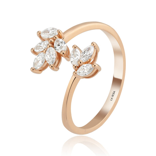 Çiçek Dokunuşu Markiz Pırlanta Rose Yüzük