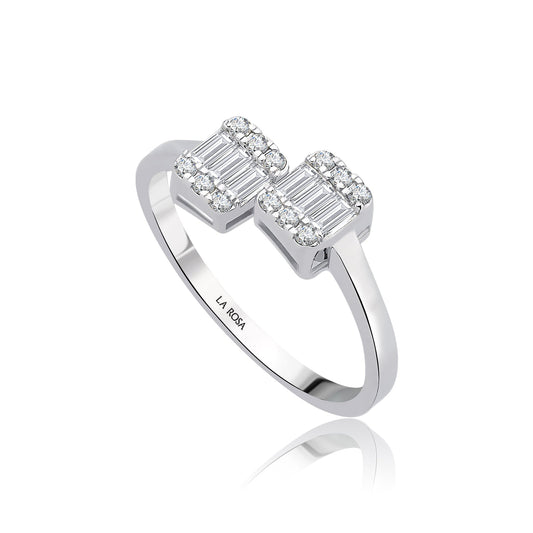 Twin Sparkle Baget Pırlanta Yüzük