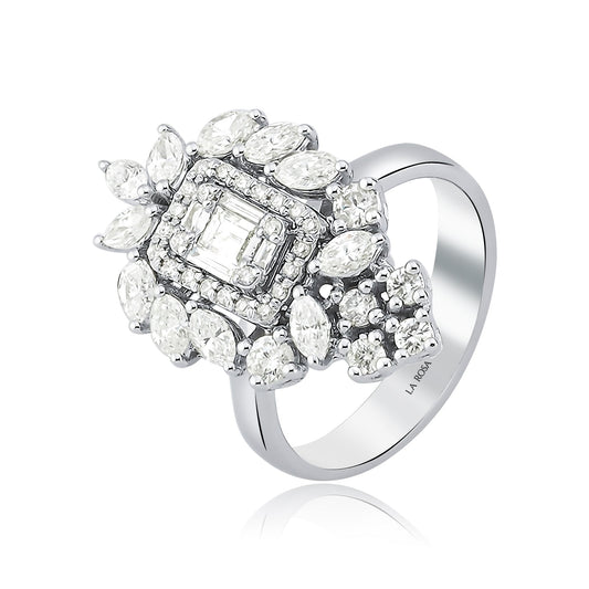 Taç Parıltısı Baget Pırlanta Yüzük