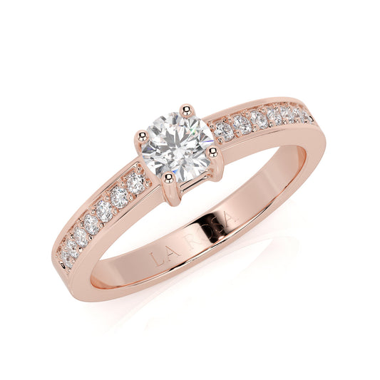 Rose Altın Zarafeti Tektaş Pırlanta Yüzük