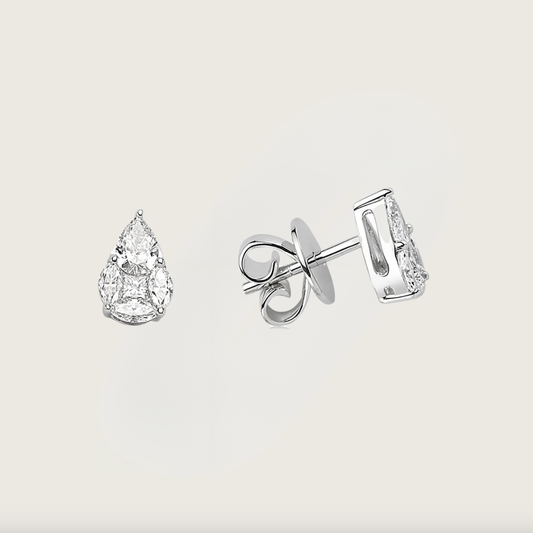 Kraliçe Gözyaşı Beyaz Altın Pırlanta Küpe