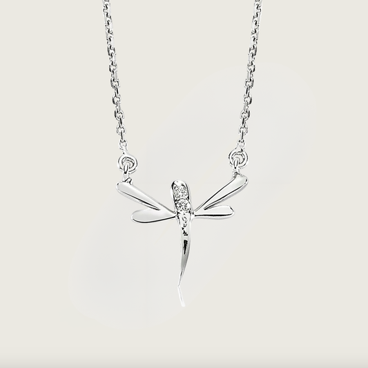 Doğanın İnceliği Yusufçuk Beyaz Altın Pırlanta Kolye