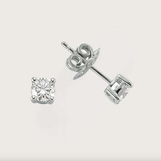 Stellar Parıltı Beyaz Altın Pırlanta Küpe