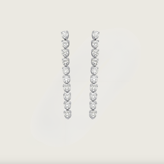 Su Yolu Beyaz Altın Pırlanta Küpe