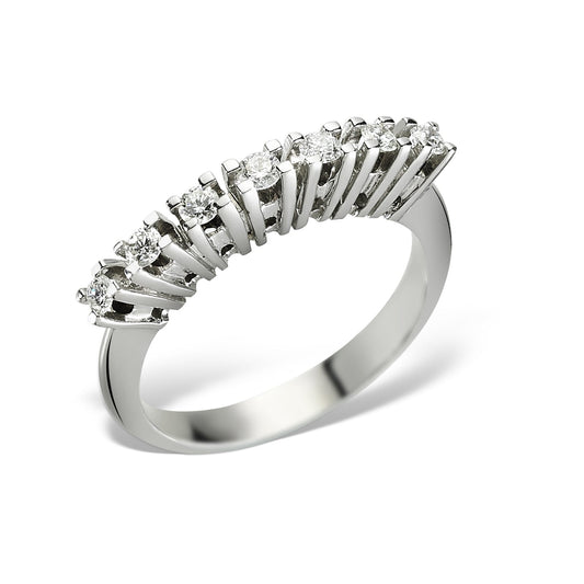 Yedi Taşlı Beyaz Altın Pırlanta Yüzük