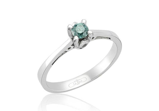 Klasik Mavi Pırlanta Tektaş Yüzük