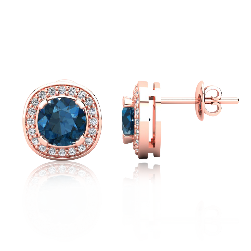 Gökkuşağı Işıltısı Pembe Altın Topaz Küpe