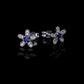 Eternal Blossom Safir ve Pırlantalı Beyaz Altın Küpe