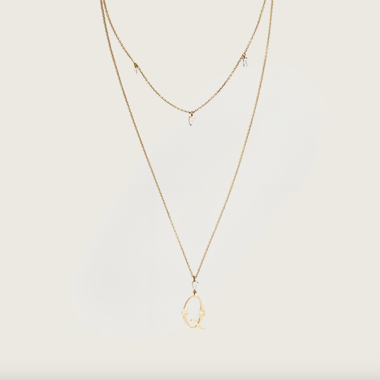 Monogram İkili Q Altın Kolye