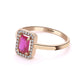 Romantik Yakut Emerald Kesim Rose Altın Yüzük