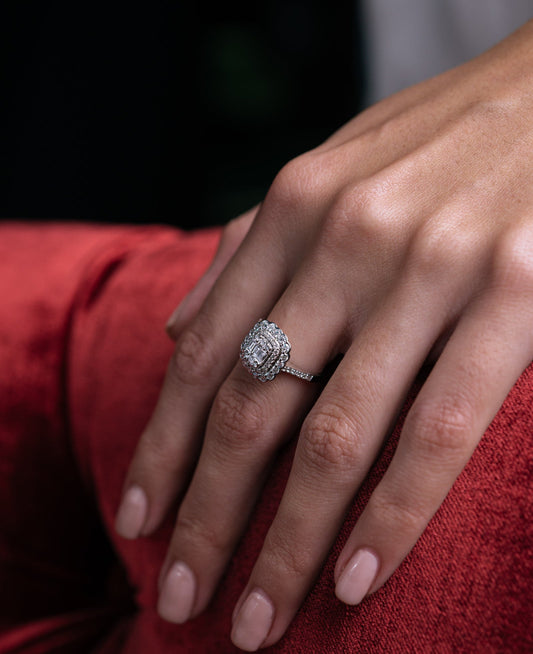 Vintage Baget Pırlanta Yüzük