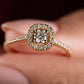 0.18ct Halo Işıltılı Pırlanta Altın Yüzük