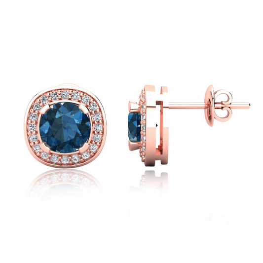 Gökkuşağı Işıltısı Pembe Altın Topaz Küpe